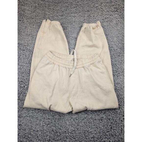 Starbury Pants Men Small Beige Fleece Jogger Sweatpants Y2k Drawstring Chore - Picture 1 of 10